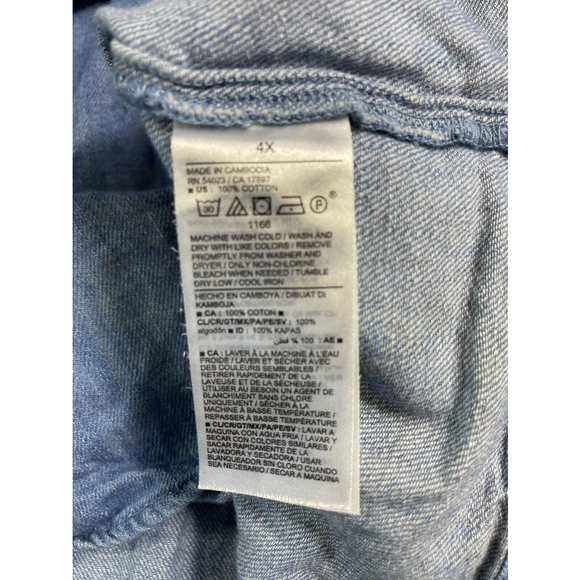 Old Navy Womens Flutter Sleeve Jean Blouse Top Size 4X New Flowy Tie Back Denim - Picture 9 of 9